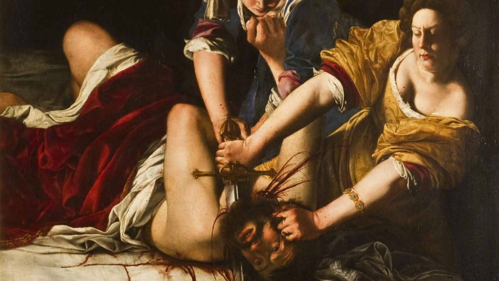 two peopl killing a man showing one of the characteristics of baroque art