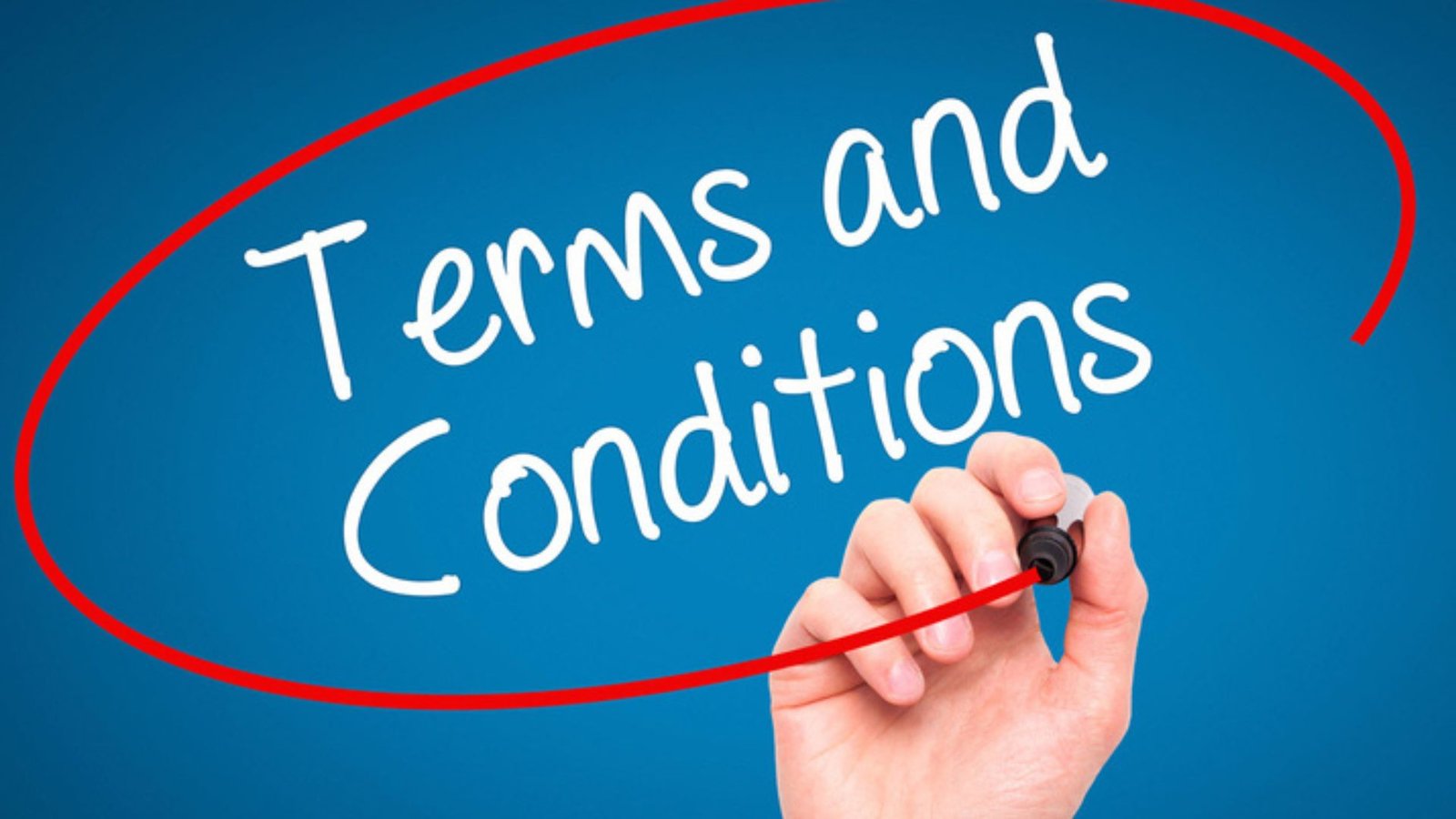 a hand writing terms and conditions